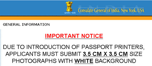 India passport photo specification