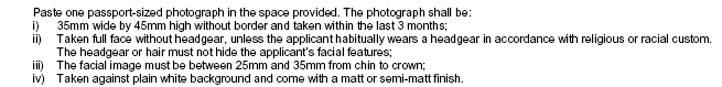 Singapore passport photo specification