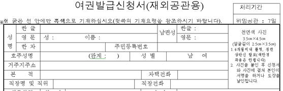 Korea (South) passport photo specification
