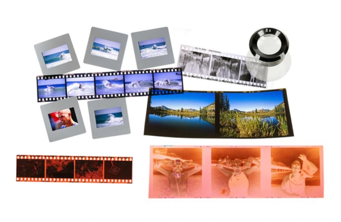 Old film negatives and formats ready for scanning